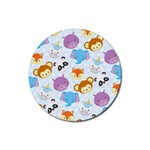 Animal Faces Collection Rubber Coaster (Round)  Front