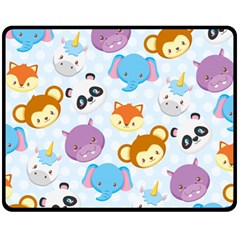 Animal Faces Collection Fleece Blanket (medium)  by Nexatart