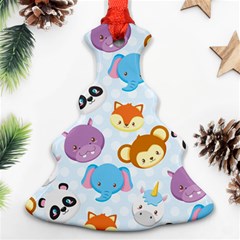 Animal Faces Collection Christmas Tree Ornament (two Sides) by Nexatart