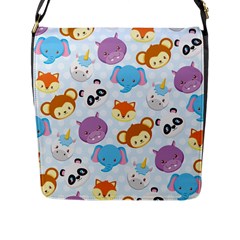 Animal Faces Collection Flap Closure Messenger Bag (l) by Nexatart