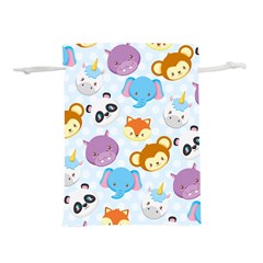 Animal Faces Collection Lightweight Drawstring Pouch (l) by Nexatart