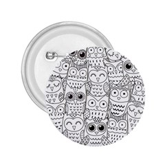 Circle Shape Pattern With Cute Owls Coloring Book 2 25  Buttons by Nexatart