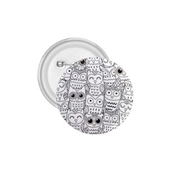 Circle Shape Pattern With Cute Owls Coloring Book 1 75  Buttons by Nexatart