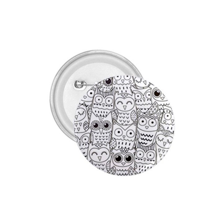 Circle Shape Pattern With Cute Owls Coloring Book 1.75  Buttons