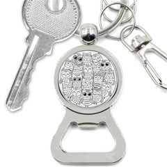 Circle Shape Pattern With Cute Owls Coloring Book Bottle Opener Key Chain by Nexatart