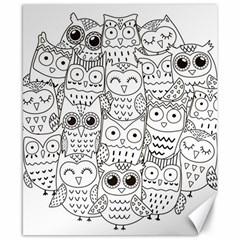 Circle Shape Pattern With Cute Owls Coloring Book Canvas 8  X 10  by Nexatart