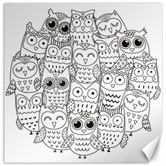 Circle Shape Pattern With Cute Owls Coloring Book Canvas 12  X 12  by Nexatart