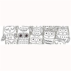 Circle Shape Pattern With Cute Owls Coloring Book Large Bar Mats by Nexatart