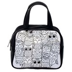 Circle Shape Pattern With Cute Owls Coloring Book Classic Handbag (One Side) Front