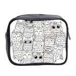 Circle Shape Pattern With Cute Owls Coloring Book Mini Toiletries Bag (Two Sides) Back