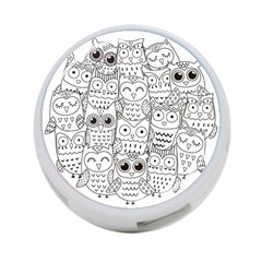 Circle Shape Pattern With Cute Owls Coloring Book 4-port Usb Hub (two Sides) by Nexatart