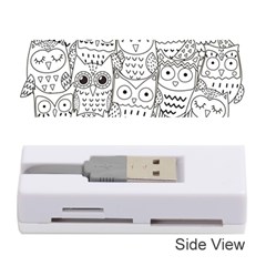 Circle Shape Pattern With Cute Owls Coloring Book Memory Card Reader (stick) by Nexatart