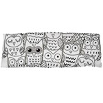 Circle Shape Pattern With Cute Owls Coloring Book Body Pillow Case Dakimakura (Two Sides) Front