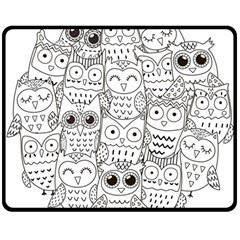 Circle Shape Pattern With Cute Owls Coloring Book Double Sided Fleece Blanket (medium)  by Nexatart