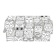 Circle Shape Pattern With Cute Owls Coloring Book Satin Wrap by Nexatart