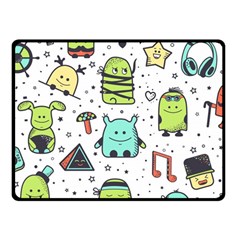 Seamless Pattern With Funny Monsters Cartoon Hand Drawn Characters Colorful Unusual Creatures Fleece Blanket (small) by Nexatart