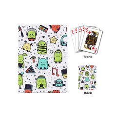 Seamless Pattern With Funny Monsters Cartoon Hand Drawn Characters Colorful Unusual Creatures Playing Cards Single Design (mini) by Nexatart