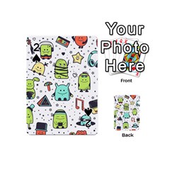 Seamless Pattern With Funny Monsters Cartoon Hand Drawn Characters Colorful Unusual Creatures Playing Cards 54 Designs (mini) by Nexatart