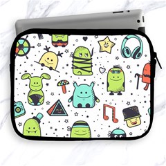 Seamless Pattern With Funny Monsters Cartoon Hand Drawn Characters Colorful Unusual Creatures Apple Ipad 2/3/4 Zipper Cases by Nexatart