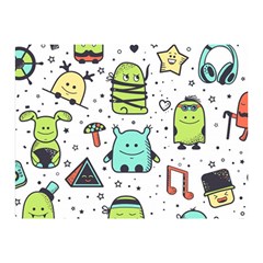 Seamless Pattern With Funny Monsters Cartoon Hand Drawn Characters Colorful Unusual Creatures Double Sided Flano Blanket (mini)  by Nexatart