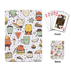 Funny Seamless Pattern With Cartoon Monsters Personage Colorful Hand Drawn Characters Unusual Creatu Playing Cards Single Design (rectangle) by Nexatart