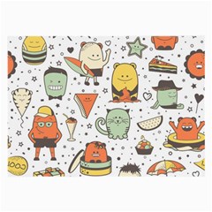 Funny Seamless Pattern With Cartoon Monsters Personage Colorful Hand Drawn Characters Unusual Creatu Large Glasses Cloth by Nexatart