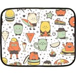 Funny Seamless Pattern With Cartoon Monsters Personage Colorful Hand Drawn Characters Unusual Creatu Fleece Blanket (Mini) 35 x27  Blanket