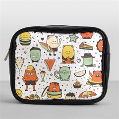 Funny Seamless Pattern With Cartoon Monsters Personage Colorful Hand Drawn Characters Unusual Creatu Mini Toiletries Bag (one Side) by Nexatart