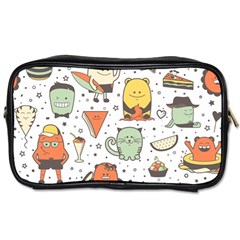 Funny Seamless Pattern With Cartoon Monsters Personage Colorful Hand Drawn Characters Unusual Creatu Toiletries Bag (two Sides) by Nexatart