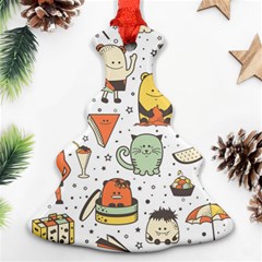 Funny Seamless Pattern With Cartoon Monsters Personage Colorful Hand Drawn Characters Unusual Creatu Christmas Tree Ornament (two Sides) by Nexatart