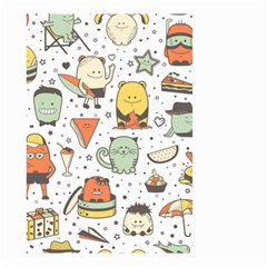 Funny Seamless Pattern With Cartoon Monsters Personage Colorful Hand Drawn Characters Unusual Creatu Small Garden Flag (two Sides) by Nexatart