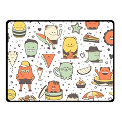 Funny Seamless Pattern With Cartoon Monsters Personage Colorful Hand Drawn Characters Unusual Creatu Double Sided Fleece Blanket (small)  by Nexatart