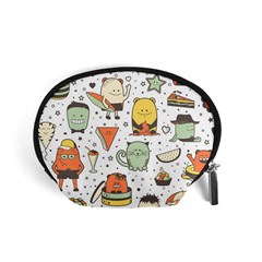 Funny Seamless Pattern With Cartoon Monsters Personage Colorful Hand Drawn Characters Unusual Creatu Accessory Pouch (small) by Nexatart