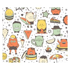 Funny Seamless Pattern With Cartoon Monsters Personage Colorful Hand Drawn Characters Unusual Creatu Double Sided Flano Blanket (small)  by Nexatart