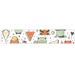 Funny Seamless Pattern With Cartoon Monsters Personage Colorful Hand Drawn Characters Unusual Creatu Large Flano Scarf  by Nexatart