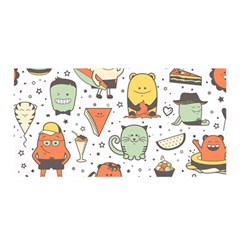 Funny Seamless Pattern With Cartoon Monsters Personage Colorful Hand Drawn Characters Unusual Creatu Satin Wrap by Nexatart