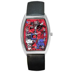 Abstract Grunge Urban Pattern With Monster Character Super Drawing Graffiti Style Vector Illustratio Barrel Style Metal Watch by Nexatart