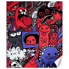 Abstract Grunge Urban Pattern With Monster Character Super Drawing Graffiti Style Vector Illustratio Canvas 8  X 10  by Nexatart