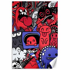 Abstract Grunge Urban Pattern With Monster Character Super Drawing Graffiti Style Vector Illustratio Canvas 20  X 30  by Nexatart