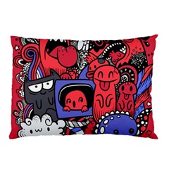 Abstract Grunge Urban Pattern With Monster Character Super Drawing Graffiti Style Vector Illustratio Pillow Case (two Sides) by Nexatart