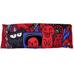 Abstract Grunge Urban Pattern With Monster Character Super Drawing Graffiti Style Vector Illustratio Body Pillow Case (dakimakura) by Nexatart