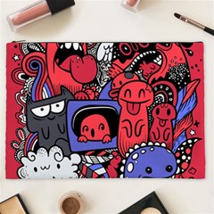 Abstract Grunge Urban Pattern With Monster Character Super Drawing Graffiti Style Vector Illustratio Cosmetic Bag (xxl) by Nexatart