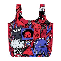 Abstract Grunge Urban Pattern With Monster Character Super Drawing Graffiti Style Vector Illustratio Full Print Recycle Bag (l) by Nexatart