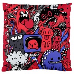 Abstract Grunge Urban Pattern With Monster Character Super Drawing Graffiti Style Vector Illustratio Standard Flano Cushion Case (two Sides) by Nexatart