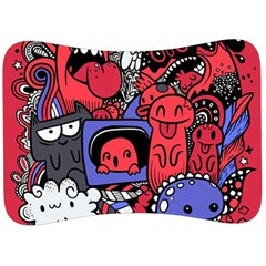 Abstract Grunge Urban Pattern With Monster Character Super Drawing Graffiti Style Vector Illustratio Velour Seat Head Rest Cushion by Nexatart