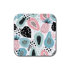 Seamless Pattern With Fruits Rubber Coaster (square)  by Nexatart