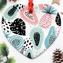 Seamless Pattern With Fruits Heart Ornament (two Sides) by Nexatart