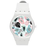 Seamless Pattern With Fruits Round Plastic Sport Watch (M) Front