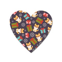 Welsh Corgi Dog With Gift Boxes Seamless Pattern Wallpaper Heart Magnet