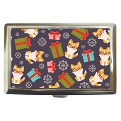 Welsh Corgi Dog With Gift Boxes Seamless Pattern Wallpaper Cigarette Money Case